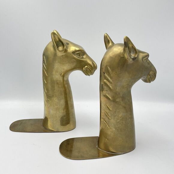 Solid Brass Vintage MCM Camel Bookends Spain SARREID LTD Retro Sphinx 9" - Picture 5 of 9